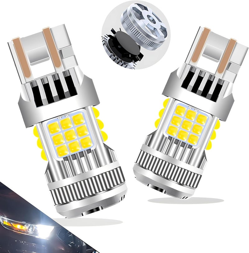 LEDYOTRY 7443 7440 7441 7444 992 W21W T20 LED Bulb 600% Super Bright 4000 Lumen White for Back Up Reverse Lights, Brake Tail Lights, Parking or Daytime Running Lights (Pack of 2) - Image 1